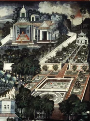 Monastère avec un mur de jardin (détail)
